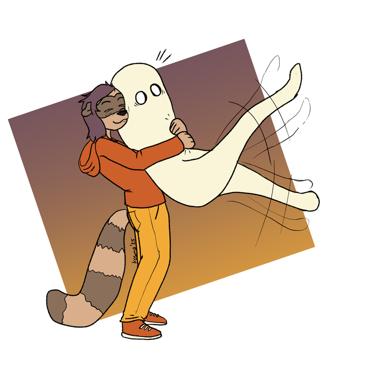 Elliot happily hugging a Fresno Nightcrawler. It does not look happy about it